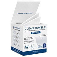 Clean Skin Club Clean Towels® Large, 100% USDA Biobased Face Towel, Disposable Face Towelette, Eczem