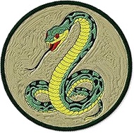 Snake Patch Embroidered Iron on Patches for Clothes Backpacks Bags Jeans Jackets Size 3" ID45095
