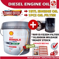 S2U Original Shell Engine Oil 5W30 Rimula LD6 Low ASH Diesel Engine 8Liter Light Truck Hilux 4WD Min