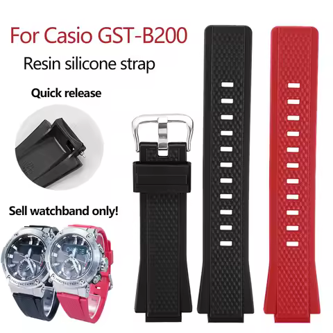 GST-B200 Silicone Strap men's bracelet for CASIO G-Shock GST-B200 series rubber watchband accessorie