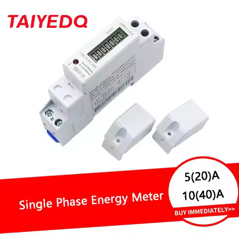 DDS1104 5(20)A 10(40)A Single Phase Energy Meter AC 220V 50Hz 1P2W LCD Digital Wattmeter Power Consu