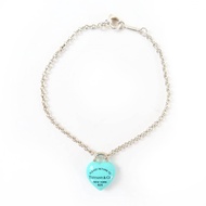 全新☆TIFFANY&Co. Tiffany Return to Tiffany 全心手鍊 AG925 銀藍色，附原廠盒和防塵袋。重量：5.34公克。女士款。