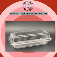 OPS-163 GO-163 Plastic Tray with Lock {50pcs} / Bakery Disposable Clear Food Box / Hot Dog Box / Rot