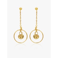 916 Gold Orbs Dangling Earring