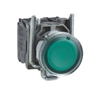 Push button with light Ø22 contact 1NO+1NC 230-240VAC Green Schneider XB4BW33M5