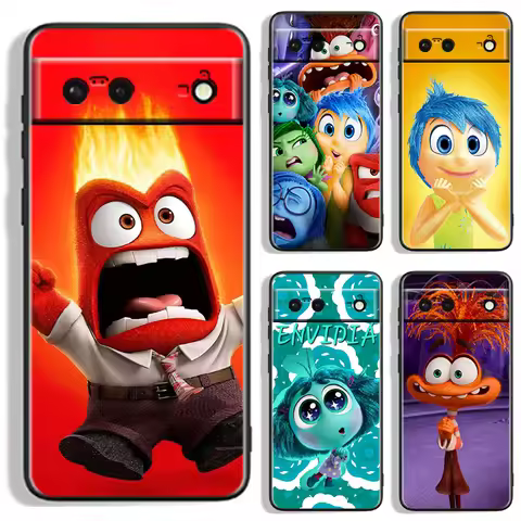 Disney Inside Out 2 Joy Cute For Google Pixel 9 8 7A 7 6A 6 5A 5 4 4A XL 5G Black Silicon Shockproof