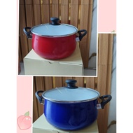 ENAMEL DUTCH OVEN POT WITH GLASS LID 22 CM