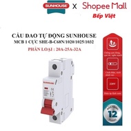 SUNHOUSE MCB 1-POLE AUTOMATIC BREAKER SHE-B-C68N/1020/1025/1032