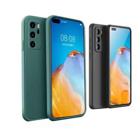 Right Angle Case for Huawei P40 Pro Plus Lite Mate 30 Pro 20 Nova 7i 6SE 7 Cases Straight Edge Liqui