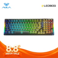 AULA F98 Mechanical Keyboard 2.4G/BT/Type-C Mode 99 keys Hot Swappable Transparent Keyboard