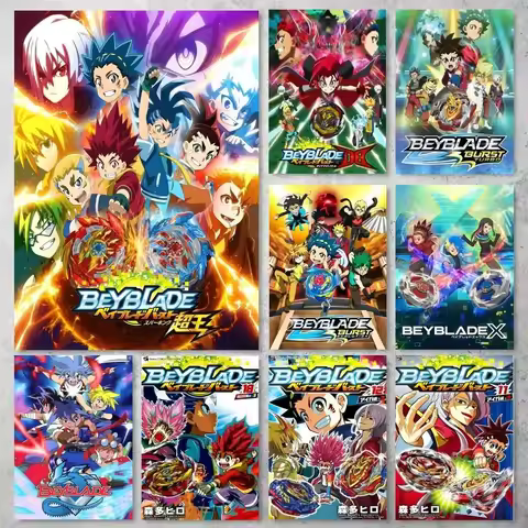 B-Beyblade X Classic Vintage Classic Vintage Poster High Quality Print Waterproof Wall Art Sticker F