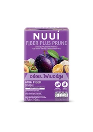 NUUI FIBERRY PRUNE หนุย ไฟเบอร์รี่ พรุน ช่วยกระตุ้นการขับถ่าย 6*10 (1 กล่อง มี10 ซอง) 17x10 ใยอาหารส
