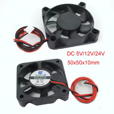 DC 5010 5V/12V/24V Computer CPU Cooler Mini Cooling Fan 50MM Small Exhaust Fan for 3D Printer 2 pin 