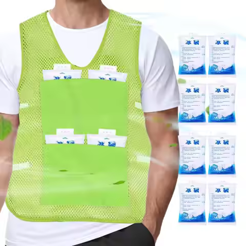 new Summer Ice Pack Cooling Vest Ice Cube Ice Pack Vest Vest With 8 Ice Packs Heatstroke Safety Vest