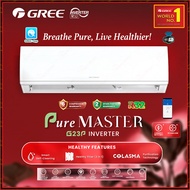 Gree Pure Master Inverter Air Conditioner 1.0hp - 2.5hp  ((Wifi Smart Control)) R32 Premium Inverter COLASMA (ion) Purification Technology
