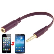 Top Quality 3.5mm jack Male to 3.5mm Female Audio Cable Adapter, Total Length: 13cm