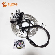 ปั๊มล่าง ZERN81 2พอท สีดำ + จานจูปีเตอร์ ดำหมุดเทา + สายเบรคZERN81 สีดำ หัว90 เวฟ110i / เวฟ125ปลาวาฬ