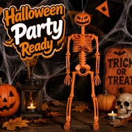 Halloween Pumpkin Head Skeleton Hanging Decor Party Haunted House Prop