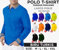 Kaos polo shirt polos lengan panjang | Kaos berkerah pria | Kaos seragam kerah kombinasi misty abu