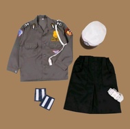 Baju Polisi Anak laki Laki/Baju Polisi Anak Perempuan Satu Set Lengkap/Baju Seragam Polisi Anak TK/P