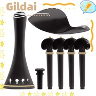 GILDAI violin tailpiece Set, 4/4-3/4 Size Complete Set Violin Accessory Parts Set, Premium Ebony Mat