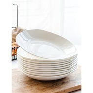 純白骨瓷盤子菜盤家用陶瓷創意餐具四方四角盤正方形碟子方湯方盤