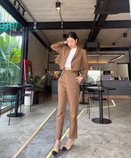 BACBOM II STRIPE BEIGE/BROWN PANTS