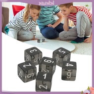 xavexbxl|  16mm Standard Size Dice Acrylic Dice Set 5pcs Easy-to-read 16mm Black Translucent Dice Se