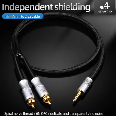 HIFI 4.4mm balanced to 2rca Cable Hi-end 6N OFC 4.4 to Rca Audio Cabl For pha2a wm1a 1z zx300a DAC A