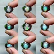 Kalimaya White Opal Ethiopia African HQ MonelRing Men's Ring Jarong Stone Mky-14