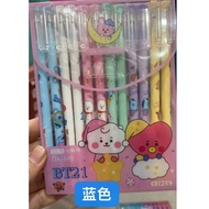 🇲🇾 1 Set of 12pcs Sanrio demon slayer Kawaii Cartoon Anime 0.5mm Blue/ Black Ink Gel Erasable Pen