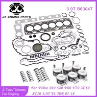 B6304T Engine Rebuild Kit Piston Main ConRod Bearing Gasket Set For Volvo 3.0 S60 S80 V60 V70 XC60 X
