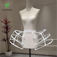 ALLGOODS White Pannier Petticoat, Breathable Elastic Waist Rococo Crinoline, Fashion 3 Hoops Lightwe