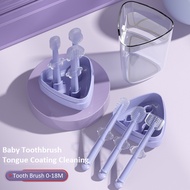 [Box of 3 Pack] Newborn Baby Tongue & Toothbrush Silicone 0-18M for Deciduous Teeth & Tongue Coating