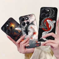 For Motorola Moto G86 Power 2025 Case New Cute Lucky Carp Cat Dragon Cartoon Soft Black Silicone Cov