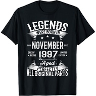 Men's cotton T-shirt Legends Were Born in November 1997 25th Birthday 25 Yrs Old T-Shirt