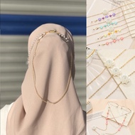 Magnetic Mask Chain Hijab 2 In 1 Face Mask Extender Necklace For Hijab Spectacles with MAGNET Adjustable | Gold Pearl Aesthetic Series 【CUUL】