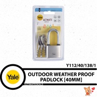 YALE Y112/40/138/1 - Outdoor Weather-Proof Iron Disc Long-Shackle Padlock 40mm