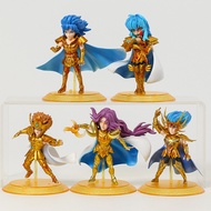 Hi Toy 5ชิ้น/เซ็ต Saint Seiya Gold Saint Mu Kanon Death Dohko Aphrodite ตัวเลขเดสก์ท็อปตกแต่งตุ๊กตา