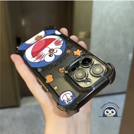 Cute Doraemon Black Phone Case For Tecno Spark 20 20C 10 10CC Go 1 2025 2024 2023 POP 9 8 7 iTEL P55