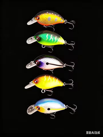 BassLegend Fishing Trout Lures Square Bill Crankbaits Shallow Diving Running Crankbait Wobbler Black