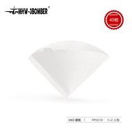 MHW-3BOMBER Coffee Filter Papertapered Drip Wood Pulp Universal V60 Hand-Poured Coffee Filter 100 Sh