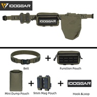 IDOGEAR Tactical RS 2 "ชุดเข็มขัดพร้อมแผ่นปะกระเป๋า Mag 9มม. คู่เข็มขัดยุทธวิธีใช้งานได้กระเป๋าปากเป