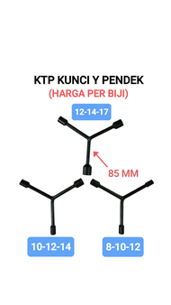KTP kunci Y PENDEK 8x10x12x14x17 kunci sok Y wrench kunci sock bukan tekiro bukan kunci t