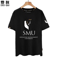 Singapore Management University Graphic Print T-Shirt 100% Cotton, Crew Neck, Short Sleeve Unisex (S