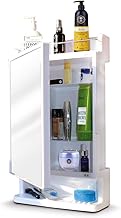 EFINITO Rich Look Bathroom Cabinet with Mirror White | Storage Organiser | Strong Plastic Bathroom Shelves Wall Mounted | Bathroom Accessories| Mirror Cabinet- Color White (Made in India)