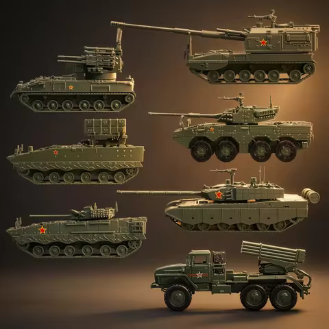 1/72 Russian Army BM-21 Vehicle T-14 Armata T90MS Tank Assembly Military Model Puzzle T62A TOS-1 Arm