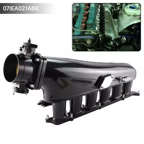 Black/SIlver High-Flow Intake Manifold w/Fuel Rail 90mm Throttle Kit For Toyota Supra Chaser 2JZ-GE
