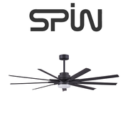 SPIN ONIX 960 60 INCH 9 BLADES BLACK CEILING FAN WITH LED LIGHT AND REMOTE CONTROL