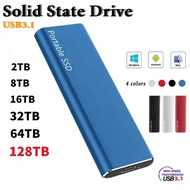 Original Portable External Hard Drive 2TB 8TB 16GB 32TB 64TB 128TB Mobile Solid State Drive USB 3.1 
